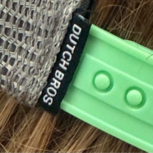 Dutch Bros Mesh Snap Back Trucker Cap Hat One Size Adjustable Gray Green - Picture 14 of 15